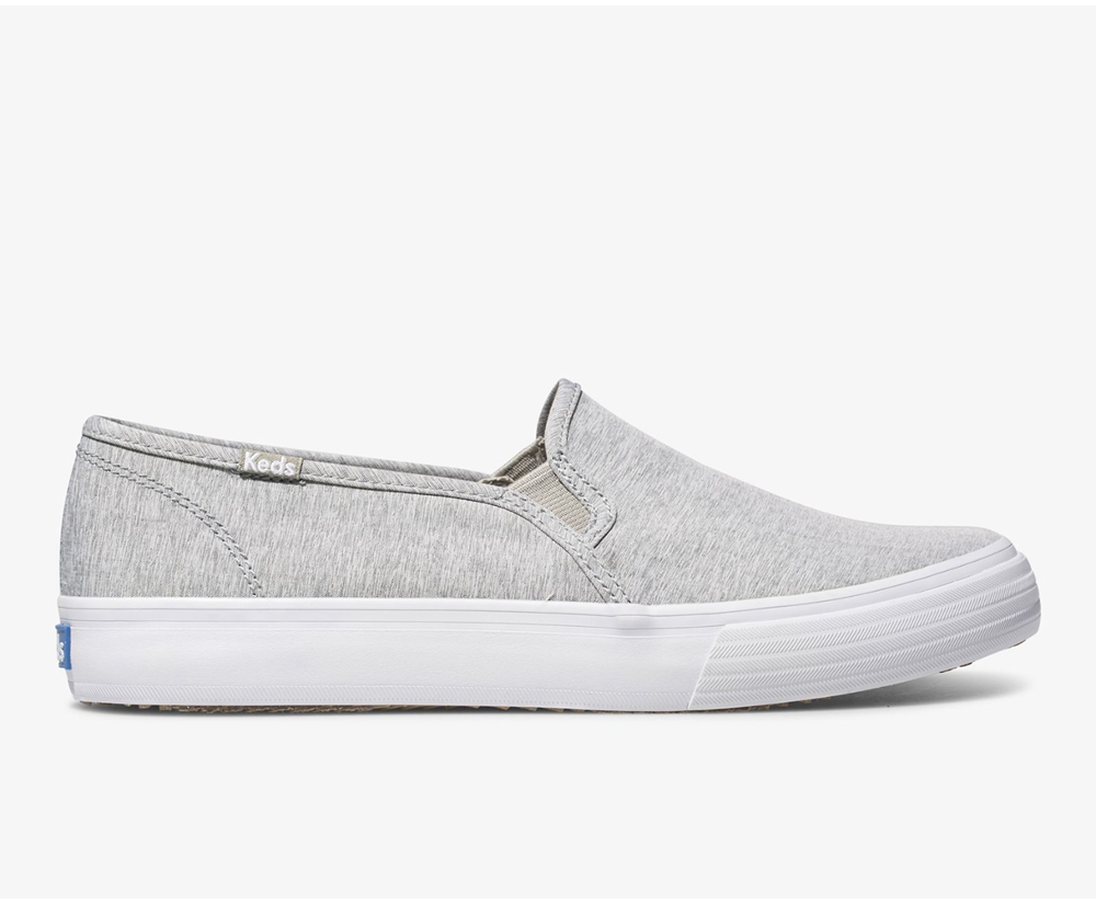 Slip On Γυναικεια - Keds Double Decker Heathered Woven - Γκρι - NKWPR7263